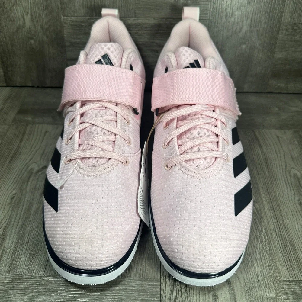 Adidas Powerlift 5 Weightlifting Men 11 Pink Black Strap Gym Shoes NEW JP9879